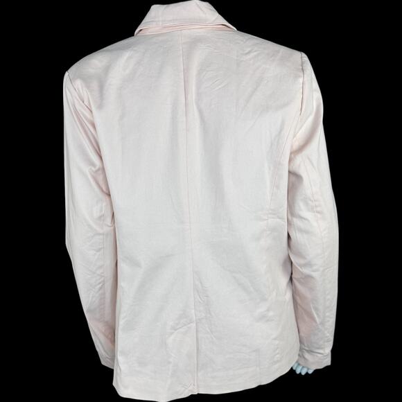 BEAUTIFUL by Lawrence Zarian Notch Collar Blazer Delicate Pink Medium NWOT - Picture 4 of 13